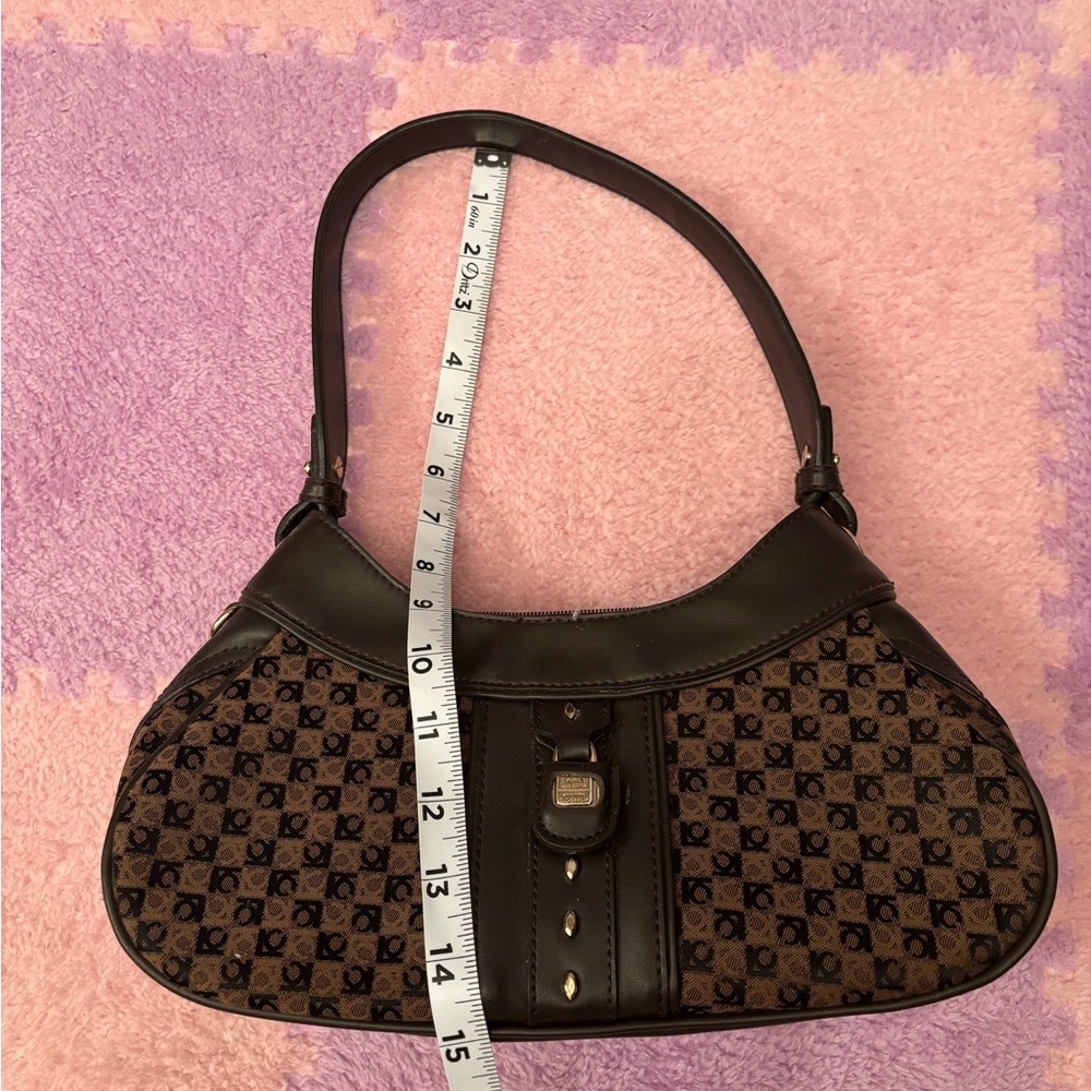 Liz Claiborne Black and Brown Crescent Shoulder Bag